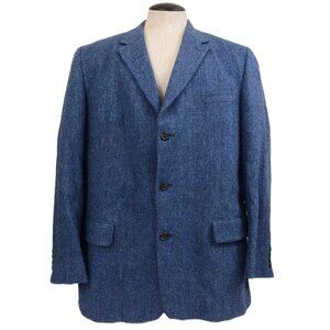 NEW J.Crew Ludlow Blue 100% Wool Tweed Herringbone Blazer Mens 46L Old Money NWT